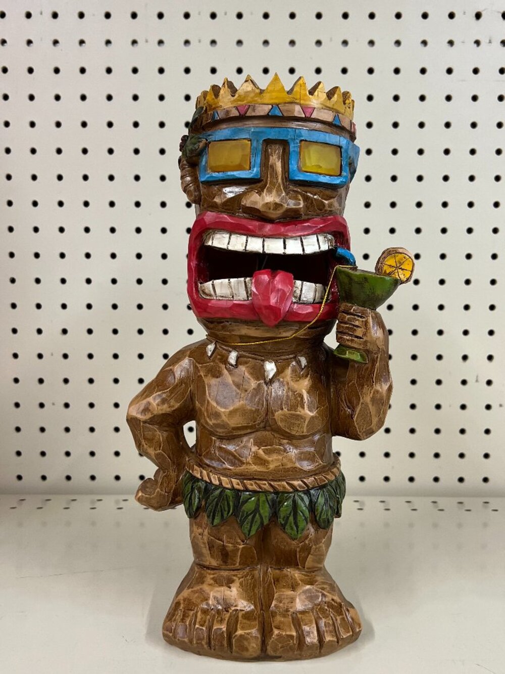 Solar Tiki 13" Statue LED Lights -Hawaiian Crown Style Decor Figurine-New-FSHIP